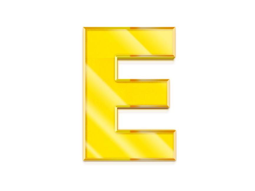 3D Golden Letter E