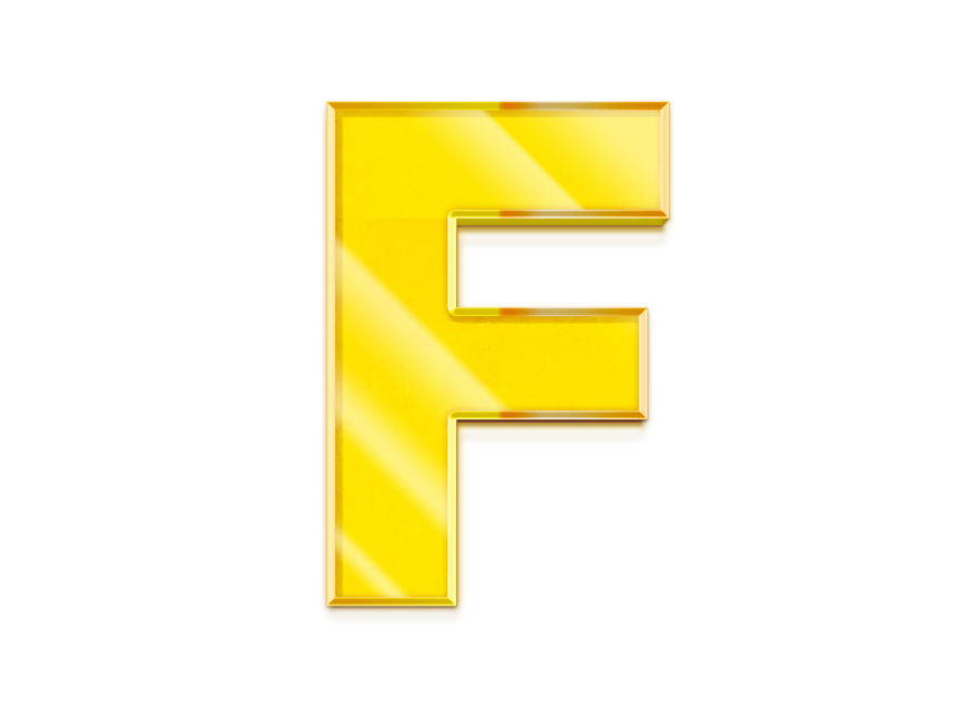 3D Golden Letter F