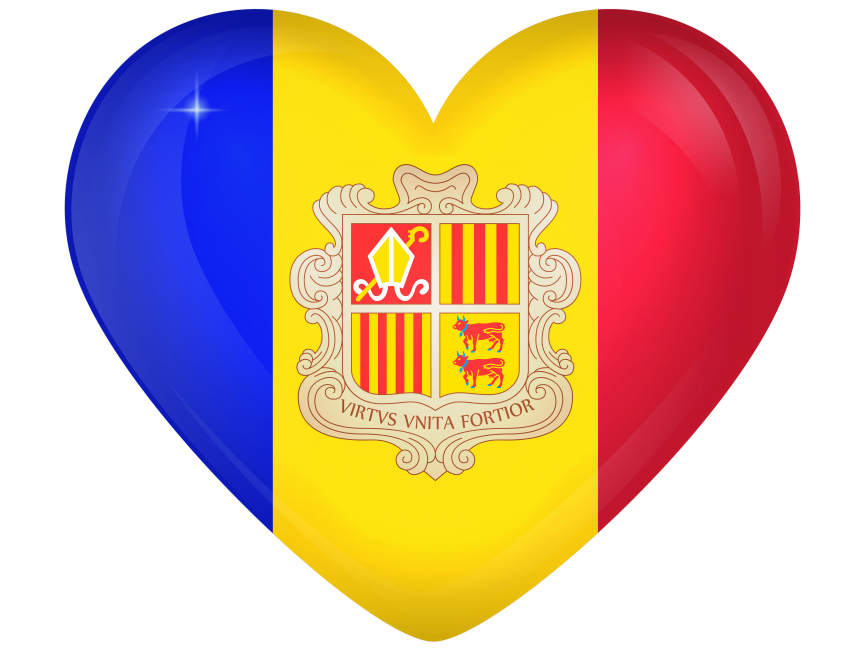 Andorra Large Heart Flag