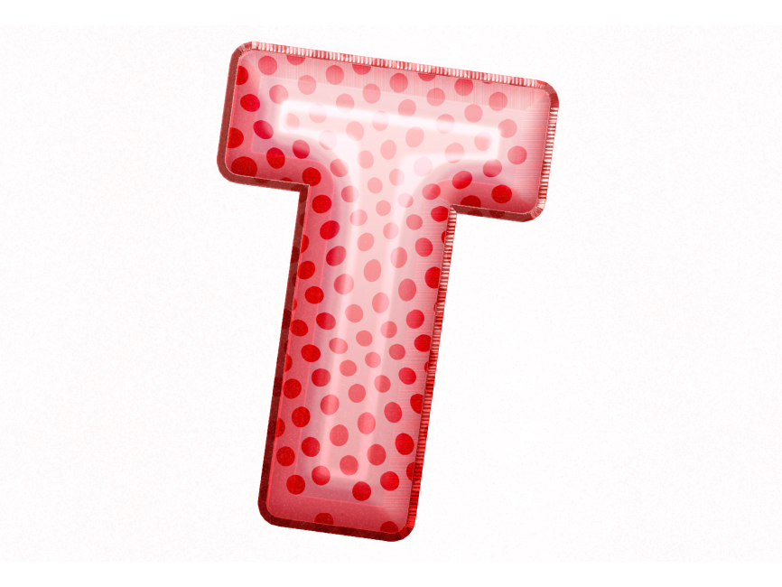 Balloon Style Letters T