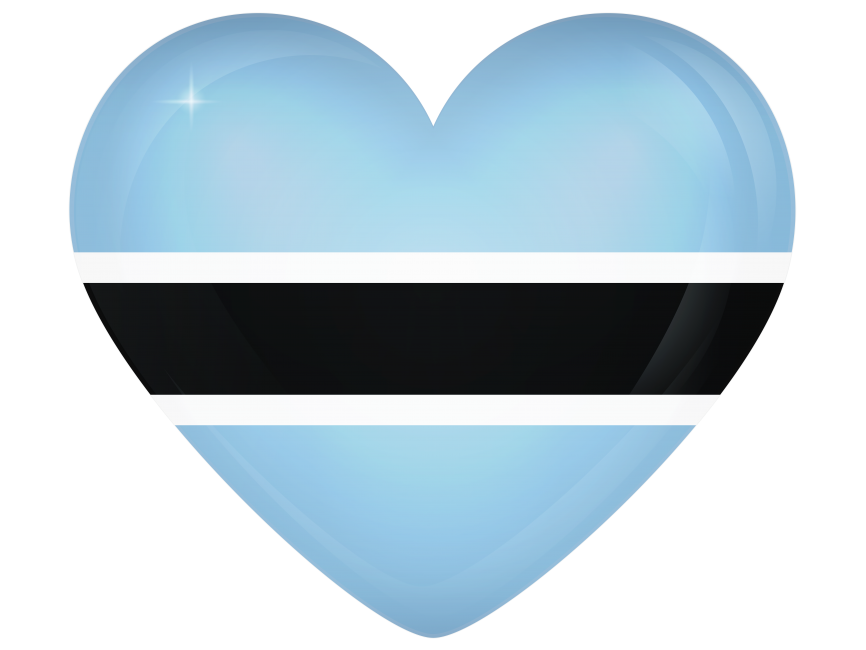 Botswana Large Heart Flag