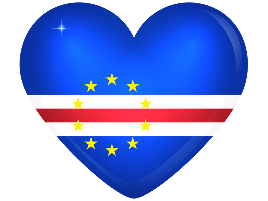 Cabo Verde Large Heart Flag