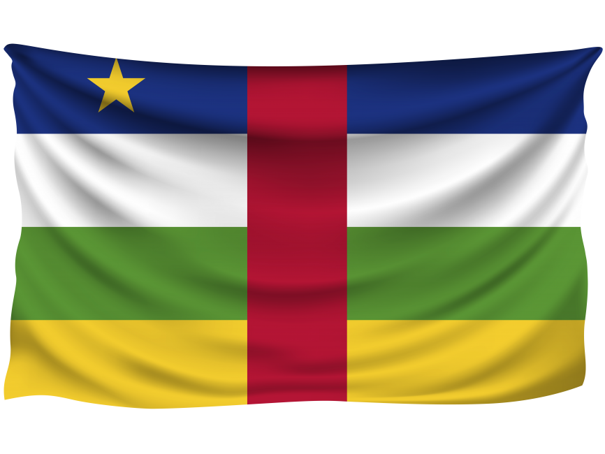 Central African Republic Wrinkled Flag