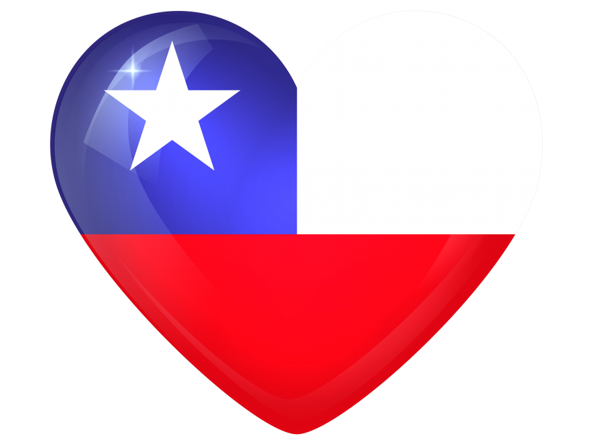 Chile Large Heart Flag