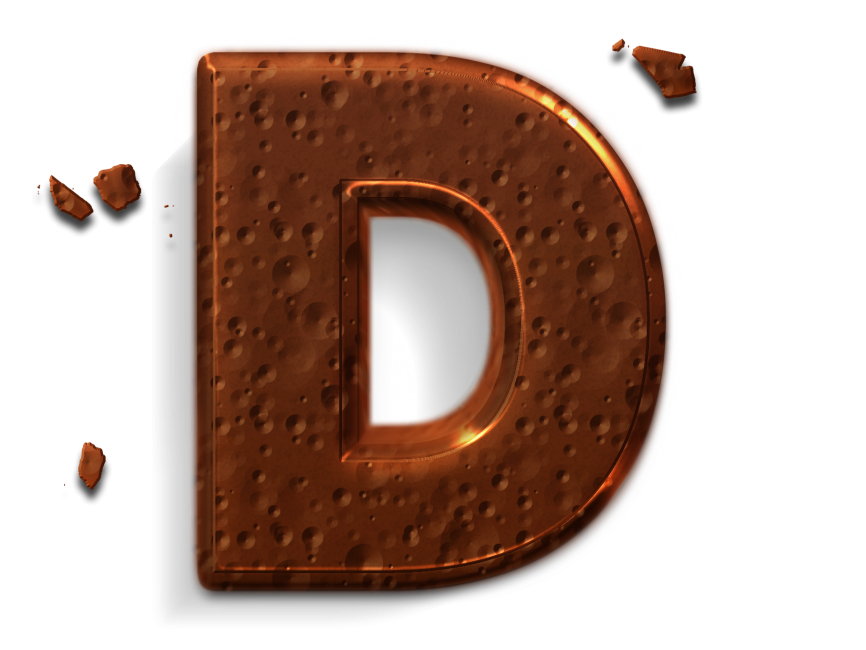 Chocolate Style 3D Letter D