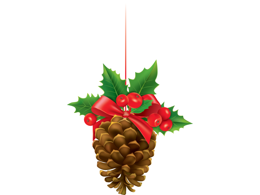 Christmas Pinecone With Mistletoe