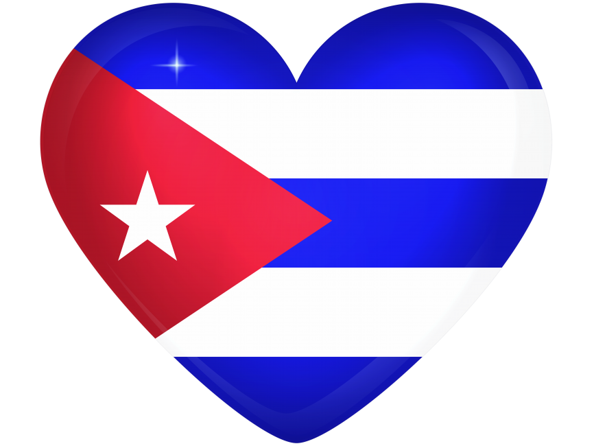 Cuba Large Heart Flag