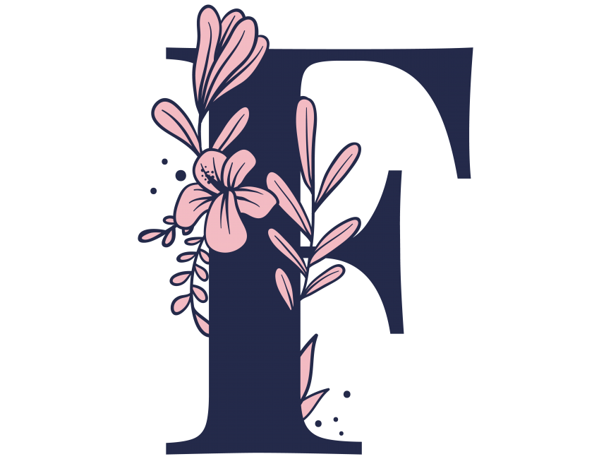 Floral Alphabet F Letter