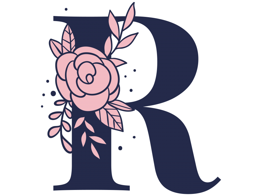 Floral Alphabet R Letter