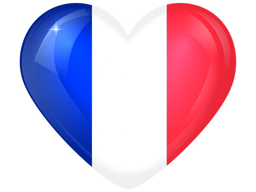 France Large Heart Flag