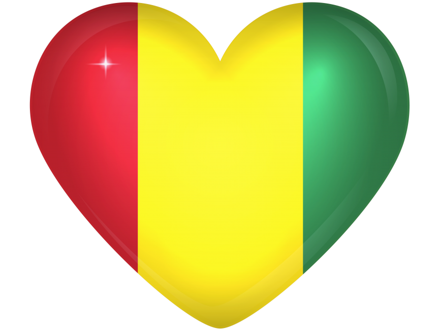 Guinea Large Heart Flag