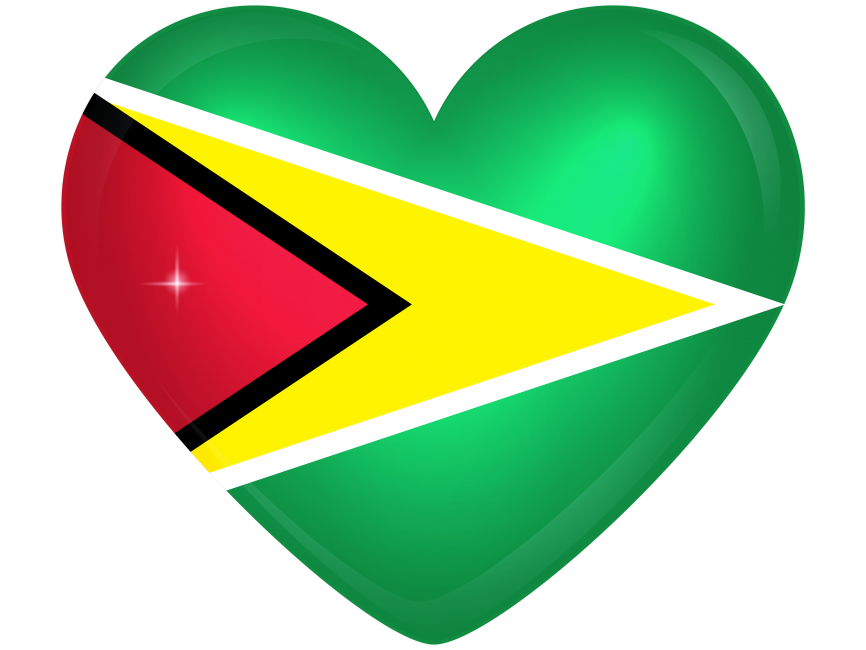 Guyana Large Heart Flag