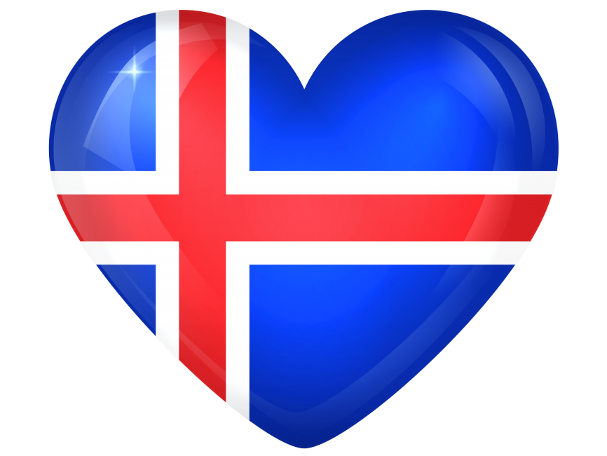 Iceland Large Heart Flag