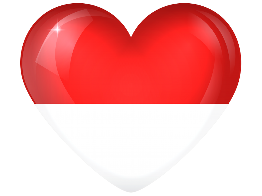 Indonesia Large Heart Flag