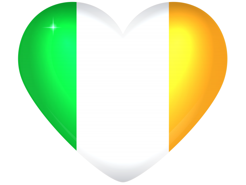 Ireland Large Heart Flag