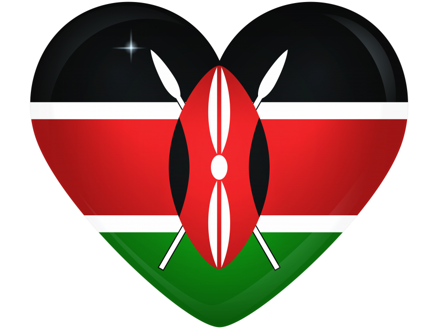 Kenya Large Heart Flag