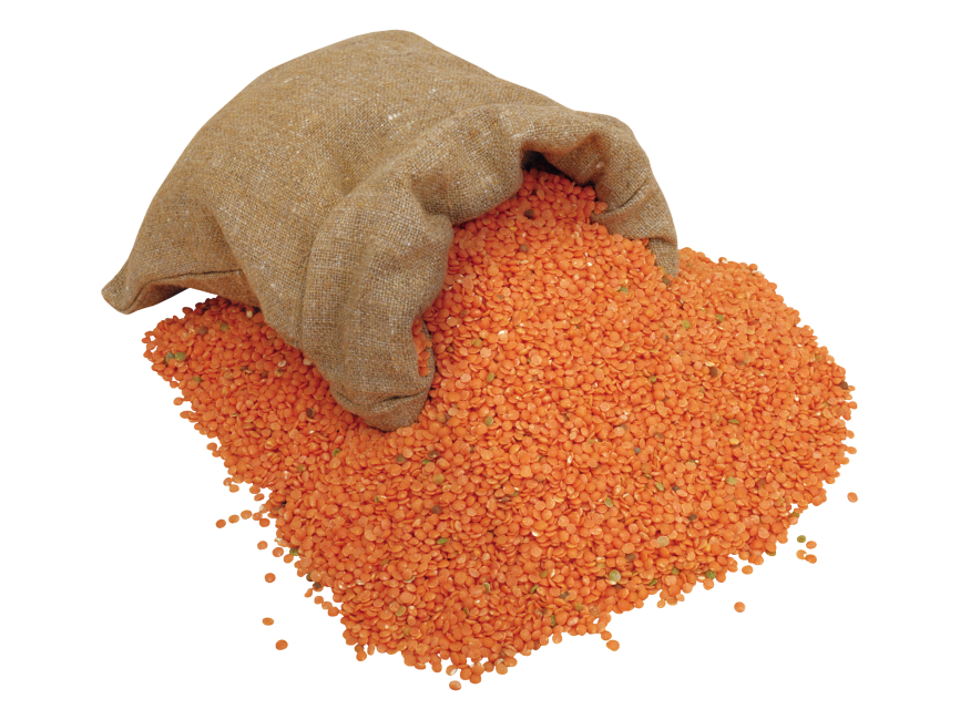 Lentils in sack