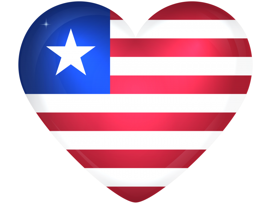 Liberia Large Heart Flag