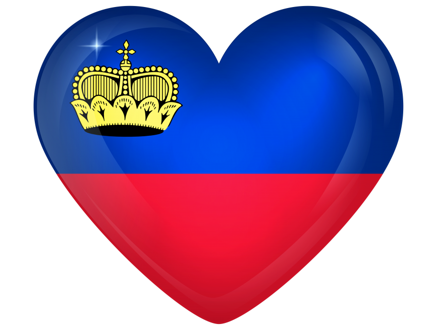 Liechtenstein Heart Flag