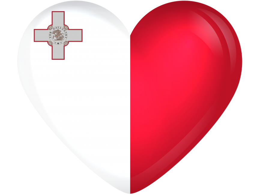 Malta Large Heart Flag
