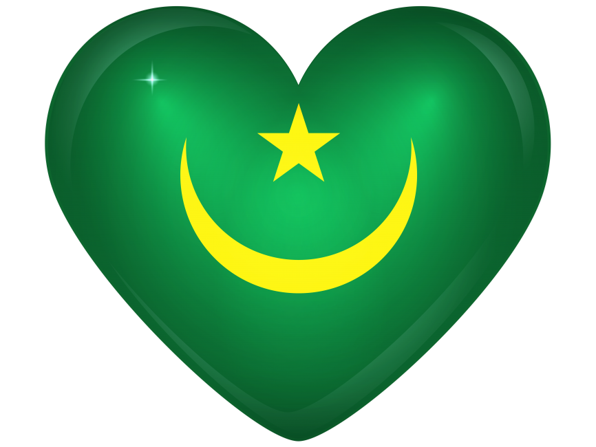 Mauritania Large Heart Flag