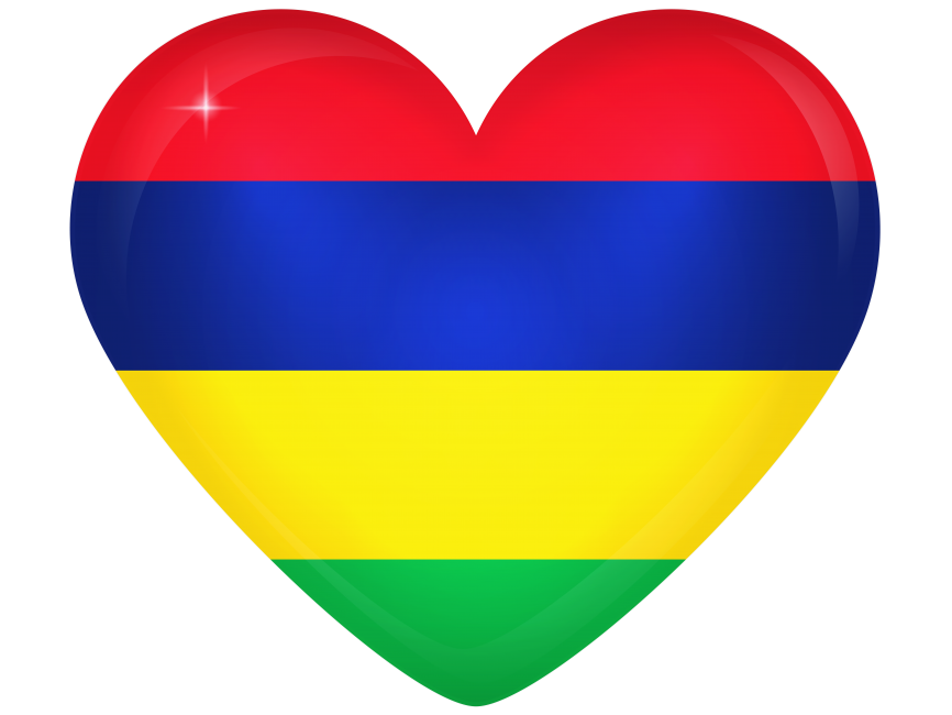 Mauritius Large Heart Flag