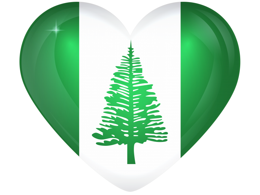 Norfolk Island Large Heart Flag