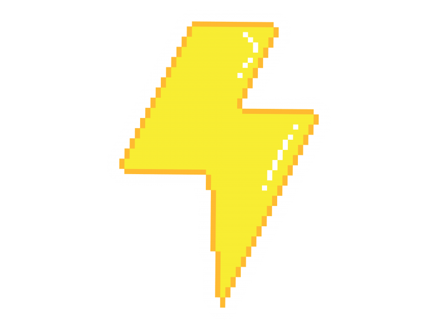 Pixel Art Flash Sticker