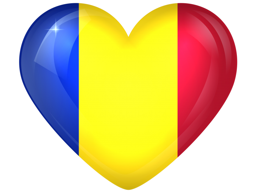 Romania Large Heart Flag