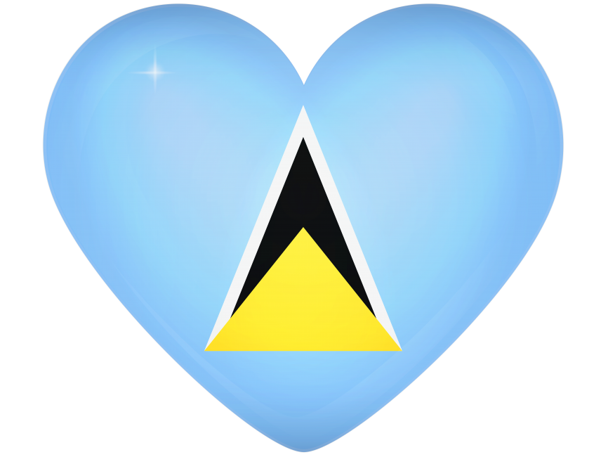 St Lucia Large Heart Flag