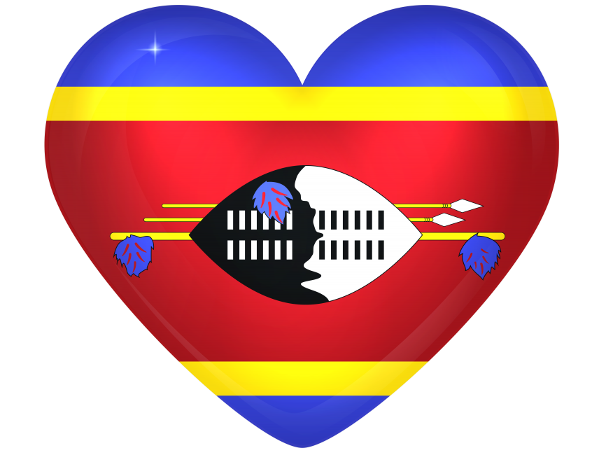 Swaziland Large Heart Flag