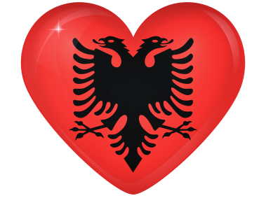 Albania Large Heart Flag