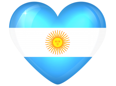Argentina Large Heart Flag