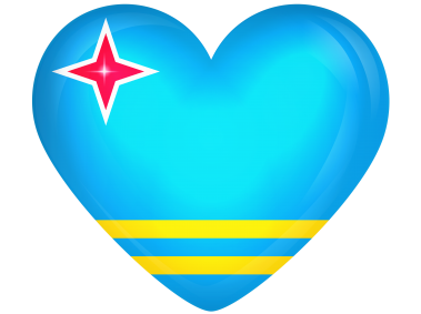 Aruba Large Heart Flag