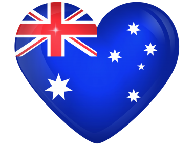Australia Large Heart Flag