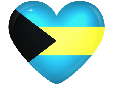 Bahamas Large Heart Flag