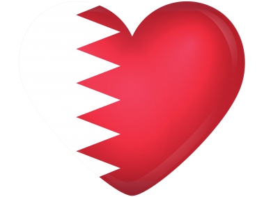 Bahrain Large Heart Flag