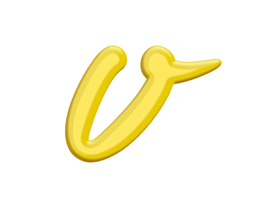 Banana Style Letter V