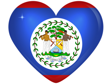 Belize Large Heart Flag