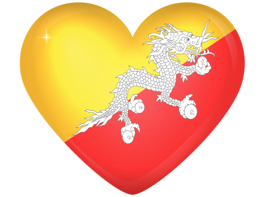 Bhutan Large Heart Flag