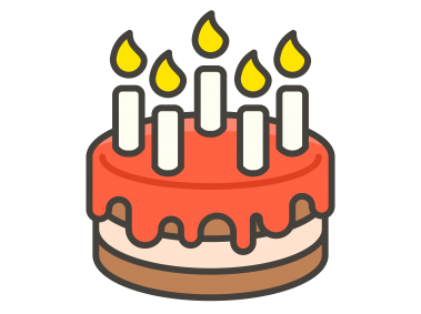 Birthday Cake with Candle Emoji Icon