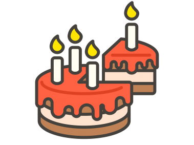 Birthday Cake with Candle Emoji Icon