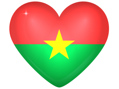 Burkina Faso Large Heart Flag