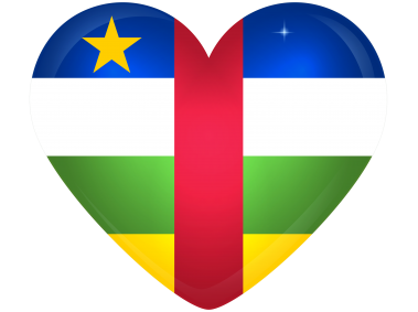 Central African Republic Large Heart Flag