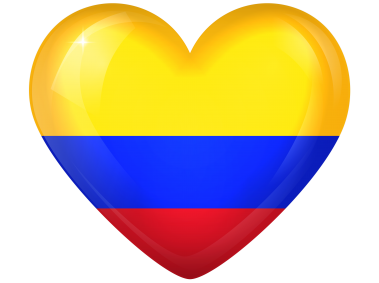 Colombia Large Heart Flag