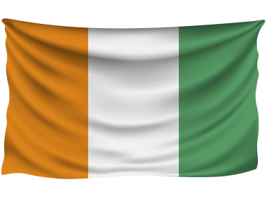 Cote d-Ivoire Wrinkled Flag