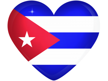 Cuba Large Heart Flag