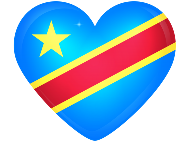 Democratic Republic of the Congo Large Heart Flag
