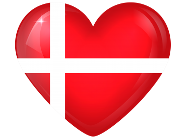 Denmark Large Heart Flag