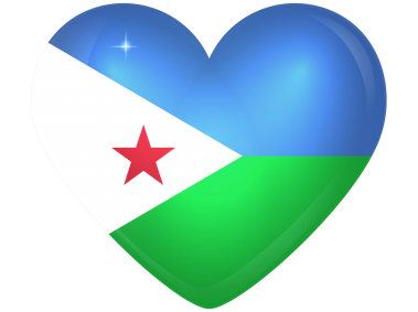 Djibouti Large Heart Flag